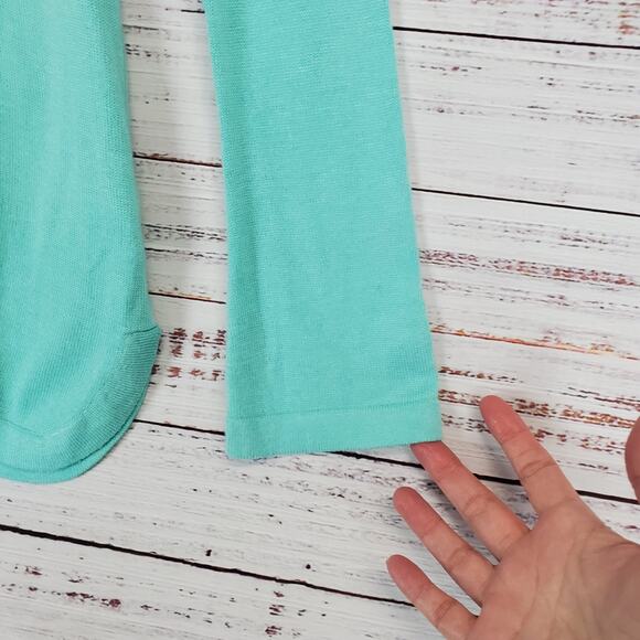 Lilly Pulitzer April Teal Tunic Sweater Whimsy Fairy Crystal Pink Embroidered M - Picture 7 of 12